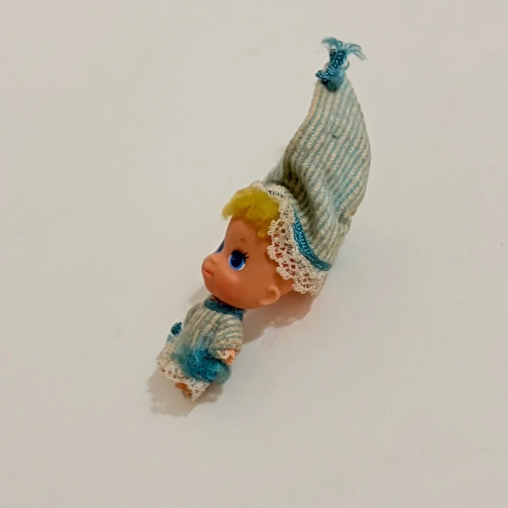 Vintage Mattel LIDDLE KIDDLES Nappytime Baby 1970 Liddle Baby Doll 2